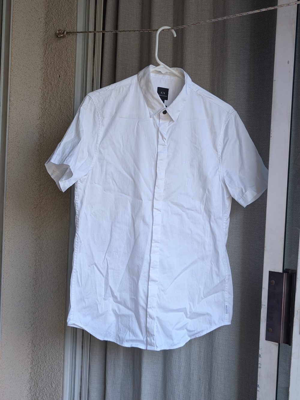 A/X Armani Exchange Men's White Short Sleeve Button Down Shirt